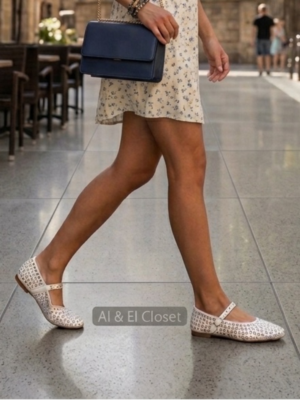 A New Day Issa Flats White Studded Mary Jane Shoes Vegan | Size 8 | New With Box